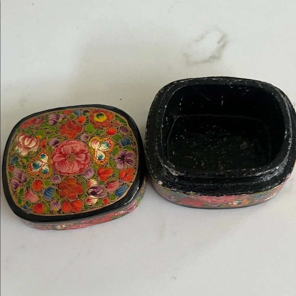 Floral Multicolor Decorative Wood Box